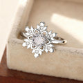 Christmas Winter Snowflake Ring For Women, Metal Style Zircon Inlaid Korean Sweet Jewelry view 2
