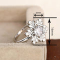 Christmas Winter Snowflake Ring For Women, Metal Style Zircon Inlaid Korean Sweet Jewelry view 4