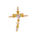 Korean Style Copper Sparkling Zircon Cross Clip-on Earrings For Women No Piercing Ear Cuff view 5