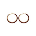 Vintage Hong Kong Style Acetate Zircon Double Layer Cross Round Hoop Earrings view 5