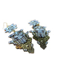 Luxury Baroque Alloy Rhinestone Square Flower Drop Earrings, Niche Floral Ear Hooks view 5