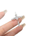 Minimalist Copper Zircon Cross Clip-on Earrings For Women, Sweet Cool Geometric Ear Cuffs view 5