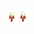 18K Gold Plated Crystal Tassel Geometric Drop Earrings, Retro Chic Light Luxury Style view 5