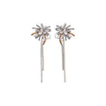 Copper Zircon Firework Tassel Drop Earrings Floral Geometric Light Luxury Designer Style view 5