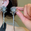 Copper Zircon Firework Tassel Drop Earrings Floral Geometric Light Luxury Designer Style view 1
