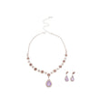 European Style Alloy Rhinestone Flower Stud Earrings And Water Drop Necklace Jewelry Set view 5