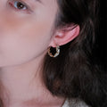 18K Gold Plated Enamel Butterfly Faux Pearl Clip-on Earrings for Women Light Luxury Sweet Style view 2
