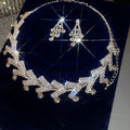 Copper Rhinestone Round Arrow Necklace And Stud Earrings Jewelry Set For Women Old Money Style view 3