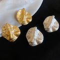 Irregular Geometric Pleated Texture Alloy Stud Earrings For Women European Style Fashion Jewelry view 4
