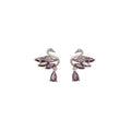 Copper Zircon Swan Teardrop Drop Earrings With Silver Pins Elegant Niche Style Women's Jewelry view 5