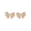 Elegant Zircon Bow Stud Earrings Copper Light Luxury Niche Style Versatile Jewelry view 5