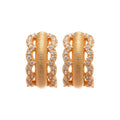 18K Gold Plated Copper Zircon Hollow Round Huggie Earrings French Vintage Geometric Style view 5