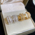 18K Gold Plated Copper Zircon Hollow Round Huggie Earrings French Vintage Geometric Style view 1