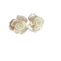 Resin Multilayer Flower Stud Earrings For Women, Vacation Style Sweet Floral Silver Post Jewelry view 5