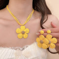 Light Luxury Iron Raffia Flower Pendant Necklace And Earrings Jewelry Set For Beach Vacation Women view 1