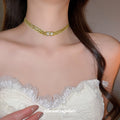 French Vintage Alloy Rhinestone Square Cross Choker Necklace For Women Old Money Geometric Clavicle Jewelry view 1