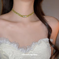 French Vintage Alloy Rhinestone Square Cross Choker Necklace For Women Old Money Geometric Clavicle Jewelry view 3
