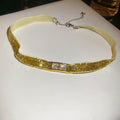 French Vintage Alloy Rhinestone Square Cross Choker Necklace For Women Old Money Geometric Clavicle Jewelry view 4