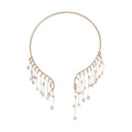 Light Luxury Iron Zircon Waterdrop Tassel Choker Necklace With Geometric Round Pendant view 5