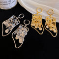 18K Gold Plated Copper Geometric Round Sequin Tassel Drop Earrings For Women view 4