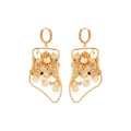18K Gold Plated Copper Geometric Round Sequin Tassel Drop Earrings For Women view 5