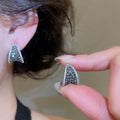 18K Gold Plated Copper Zircon Waterdrop Clip-on Earrings For Women Minimalist Geometric Style view 4