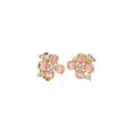 Elegant Versatile Copper Dolphin Clip-on Earrings With Zircon Pearl Enamel Flower Design view 5