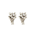 French Zircon Flower Double Layer Faux Pearl Clip-on Earrings Elegant Minimalist Round Geometric Jewelry view 5