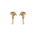 18K Gold Plated Cat Eye Stone Bow Clip-on Earrings Minimalist Light Luxury Jewelry view 5
