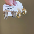 18K Gold Plated Copper Zircon Round Hoop Clip-on Earrings Minimalist Light Luxury Jewelry For Women view 3