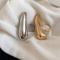 European American Smooth Metal Waterdrop Statement Ring For Women view 2