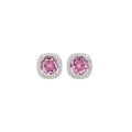 Copper Zircon Square Rose Flower Stud Earrings Light Luxury Geometric Daily Jewelry view 5