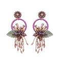 Artificial Crystal Round Leaf Tassel Drop Earrings With Silver Needle Luxury Geometric Niche Style view 5