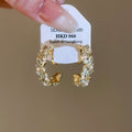 18K Gold Plated Enamel Butterfly Faux Pearl Clip-on Earrings, French Vintage Elegant Jewelry view 2