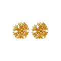 18K Gold Plated Metal Flower Clip-on Earrings For Women, Minimalist Light Luxury Floral Ear Jewelry view 5