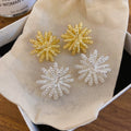 18K Gold Plated Copper 3D Flower Clip-on Earrings Elegant No-Piercing Fashion Jewelry view 2