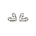 18K Gold Plated Zircon Mother Of Pearl Heart Stud Earrings For Women Daily Versatile Style view 5