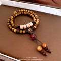 Ethnic Style Sandalwood Bodhi Double Layer Beaded Bracelet For Women Retro Chinese Round Bead Jewelry view 3