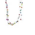 Korean Sweet Elegant Multilayer Artificial Crystal Beaded Necklace With Geometric Round Pastoral Charm view 5