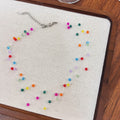 Korean Sweet Elegant Multilayer Artificial Crystal Beaded Necklace With Geometric Round Pastoral Charm view 2