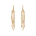 Light Luxury Copper Zircon Hollow Geometric Tassel Drop Earrings For Women view 5