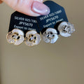 18K Gold Plated Copper Zircon Mother Of Pearl Flower Clip-on Earrings For Women view 4