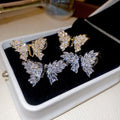18K Gold Plated Copper Zircon Butterfly Clip-on Earrings For Women Minimalist Sweet Ear Cuffs view 2