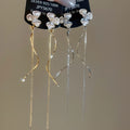 18K Gold Plated Copper Zircon Enamel Flower Clip-on Earrings Minimalist Light Luxury Daily Wear view 4