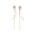 18K Gold Plated Copper Zircon Enamel Flower Clip-on Earrings Minimalist Light Luxury Daily Wear view 5