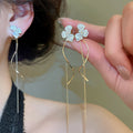 18K Gold Plated Copper Zircon Enamel Flower Clip-on Earrings Minimalist Light Luxury Daily Wear view 1
