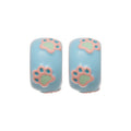 Copper Enamel Cat Paw Flower Stud Earrings, Sweet Cute Light Luxury Daily Wear Jewelry view 5
