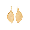 18K Gold Plated Copper Leaf Pendant Hook Drop Earrings Geometric Statement Niche Style view 5