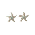 Alloy Silver Pin Enamel Starfish Stud Earrings, Niche Geometric Light Luxury Fashion Jewelry view 5