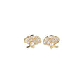 18K Gold Plated Zircon Ginkgo Leaf Freshwater Pearl Clip-on Earrings For Women view 5